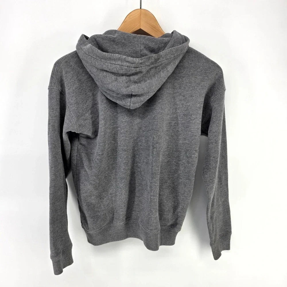Abercrombie Kids Hoodie Boys 11/12 Grey Full Zip A&F Essentials Relaxed Fit Logo